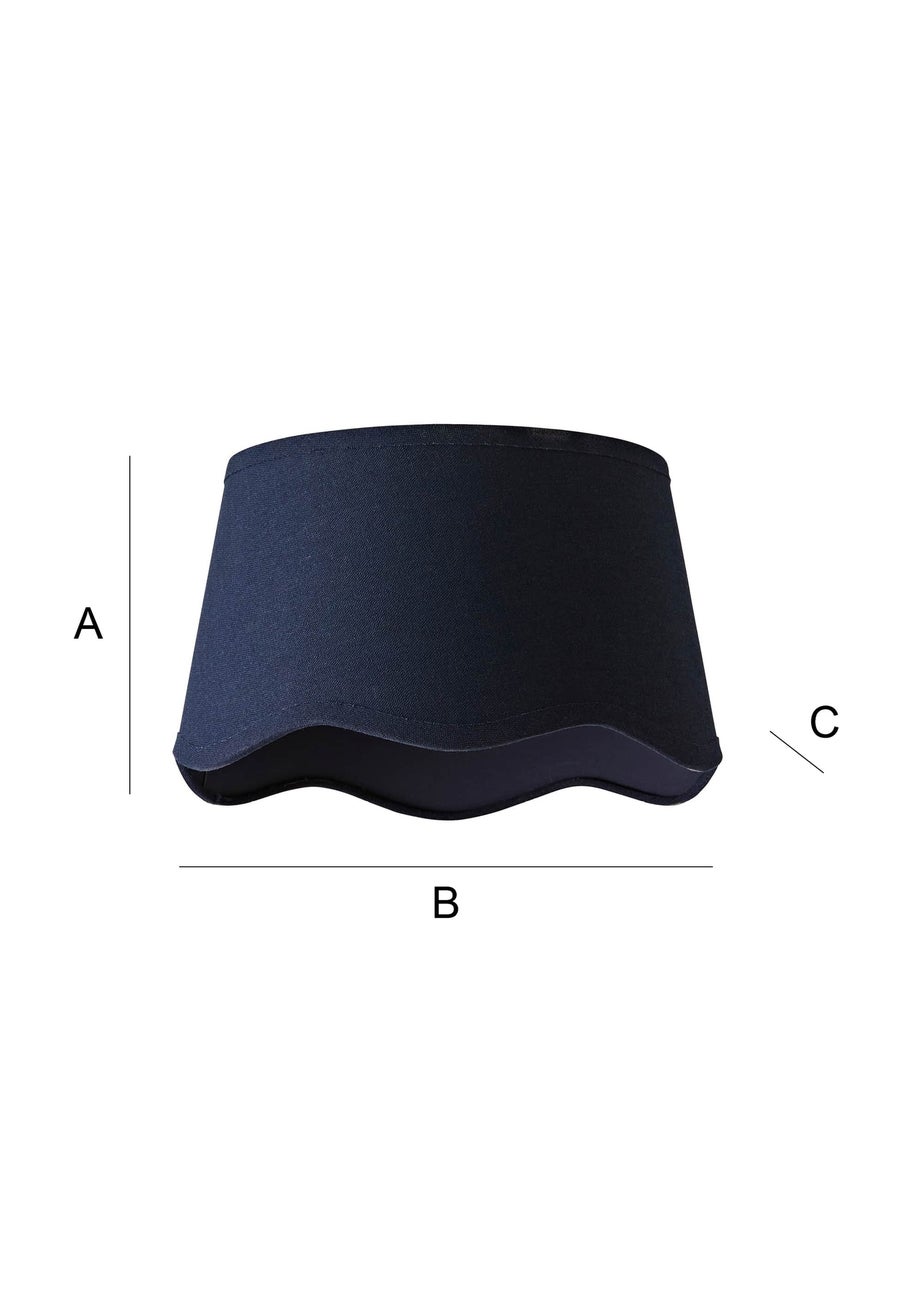 ValueLights Mabel Small Scalloped Navy Easy Fit Lampshade