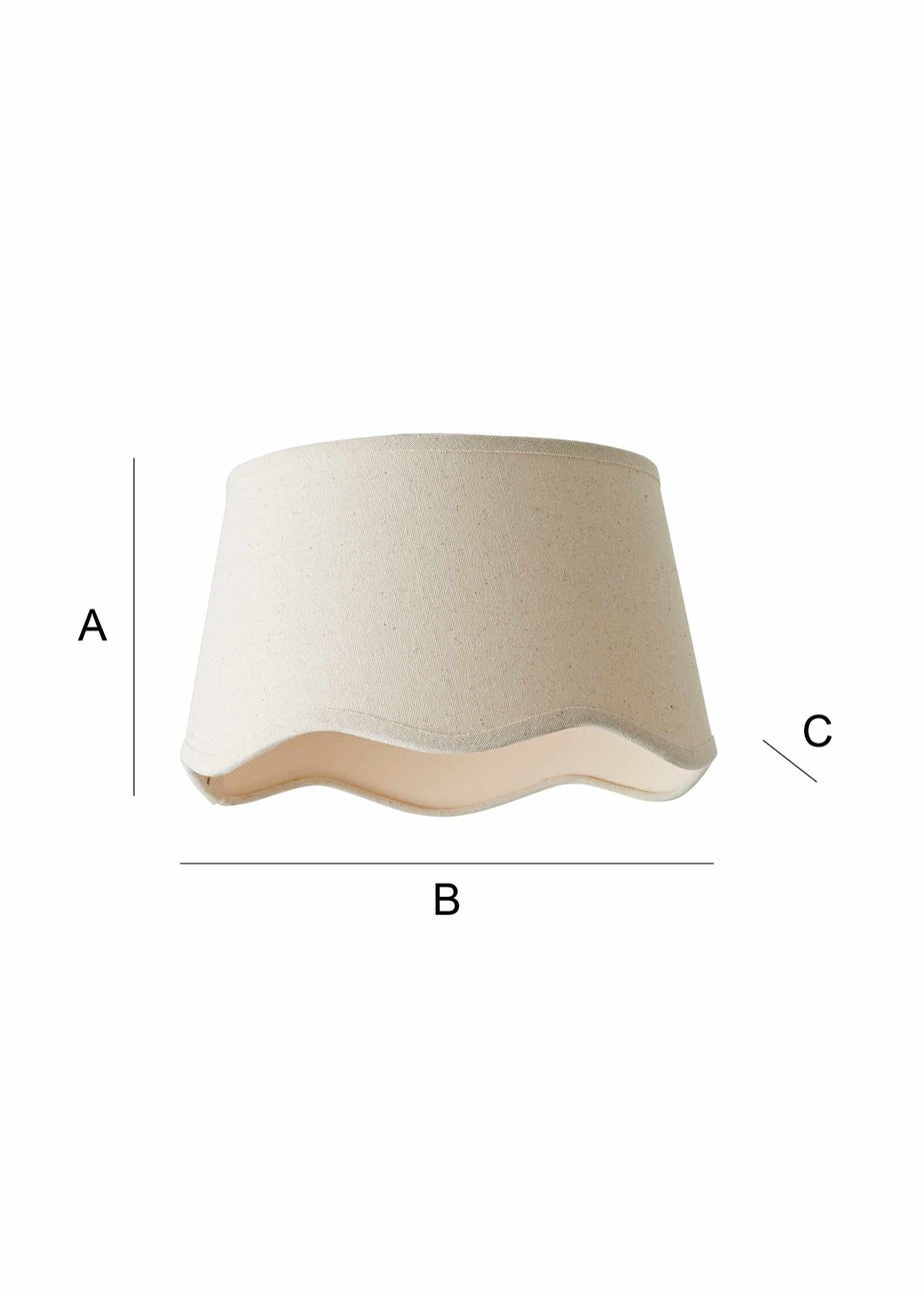 ValueLights Mabel Small Scalloped Natural Easy Fit Lampshade