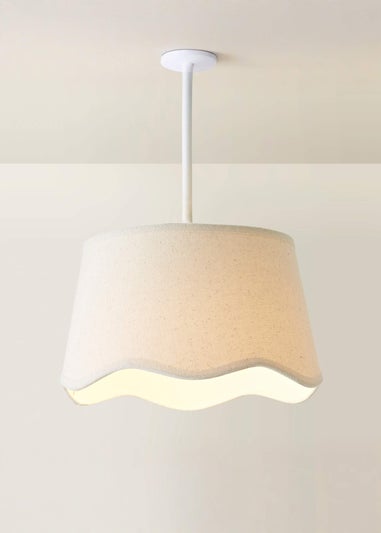 ValueLights Mabel Small Scalloped Natural Easy Fit Lampshade