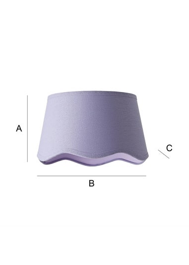 ValueLights Mabel Small Scalloped Lilac Easy Fit Lampshade