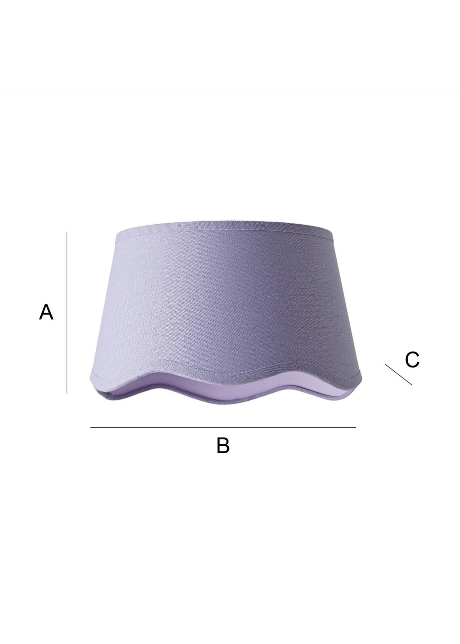 ValueLights Mabel Small Scalloped Lilac Easy Fit Lampshade