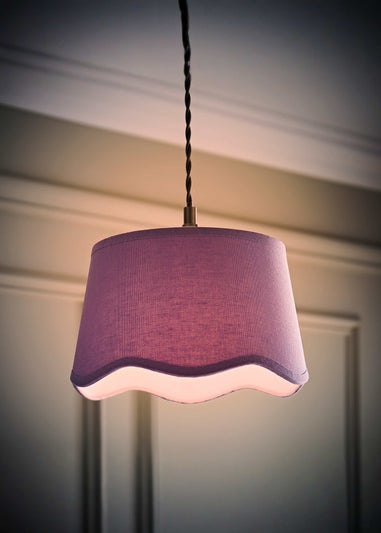 ValueLights Mabel Small Scalloped Lilac Easy Fit Lampshade
