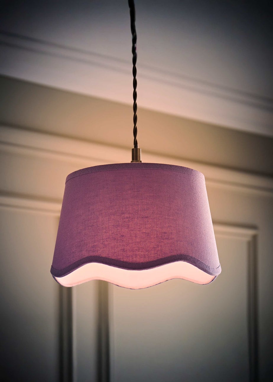 ValueLights Mabel Small Scalloped Lilac Easy Fit Lampshade