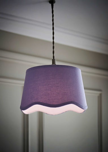 ValueLights Mabel Small Scalloped Lilac Easy Fit Lampshade