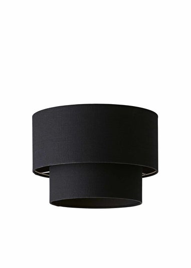 ValueLights Jodie Two Tier  Black Linen Easy Fit Lampshade