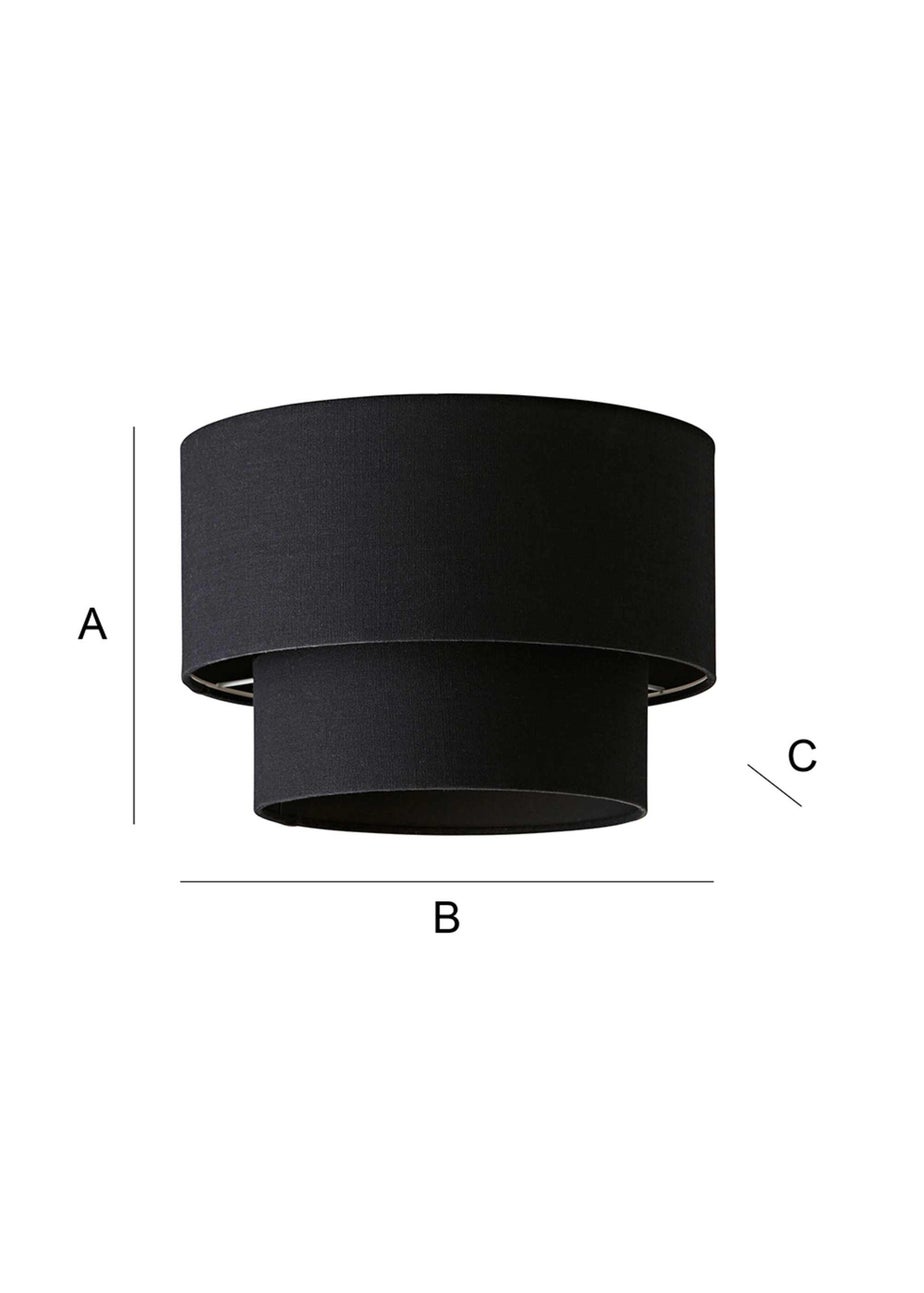 ValueLights Jodie Two Tier  Black Linen Easy Fit Lampshade