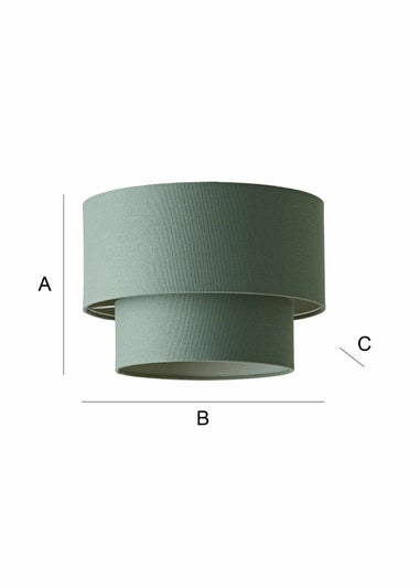 ValueLights Jodie Two Tier Sage Linen Easy Fit Lampshade