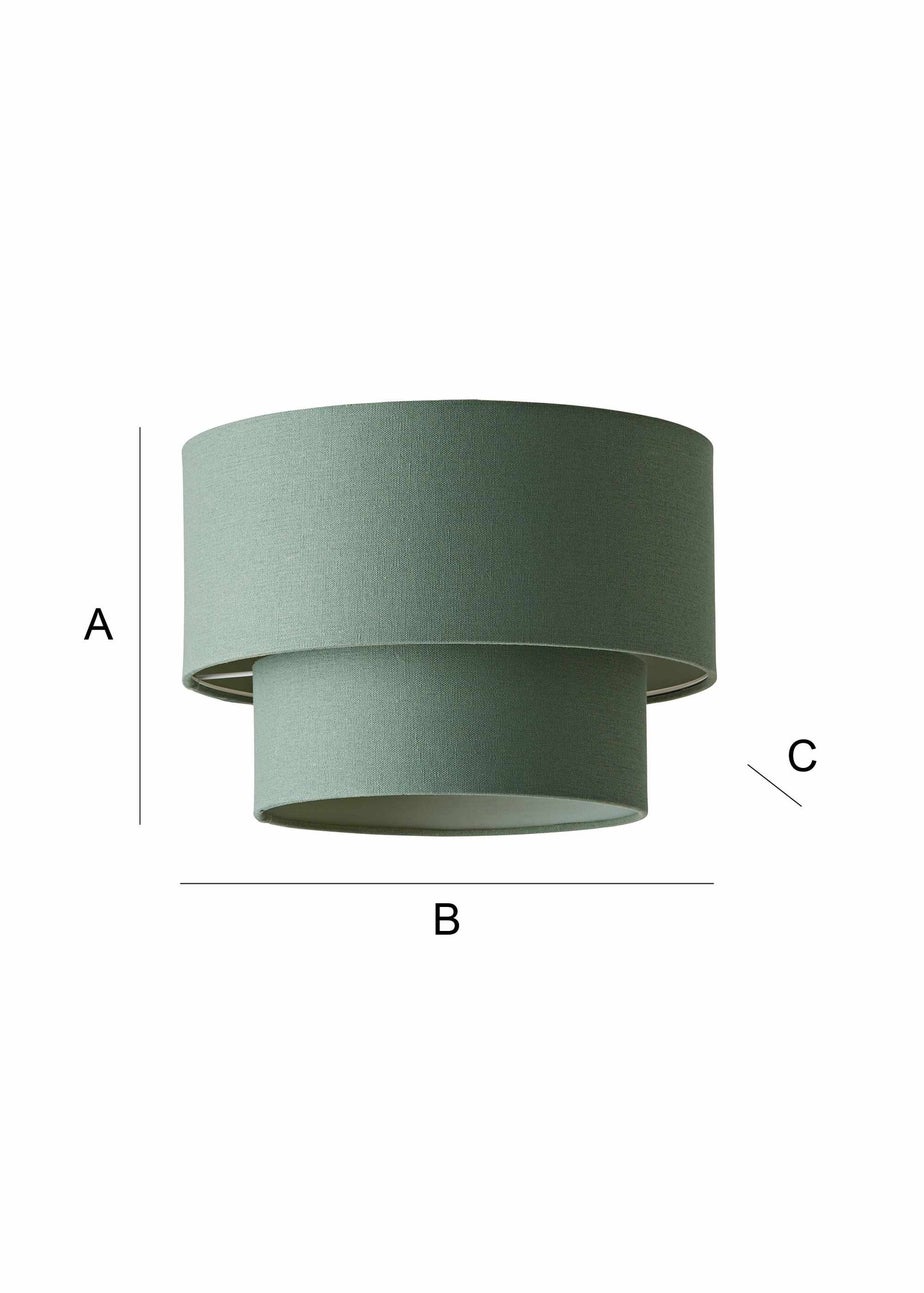 ValueLights Jodie Two Tier Sage Linen Easy Fit Lampshade