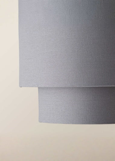 ValueLights Jodie Two Tier Grey Linen Easy Fit Lampshade