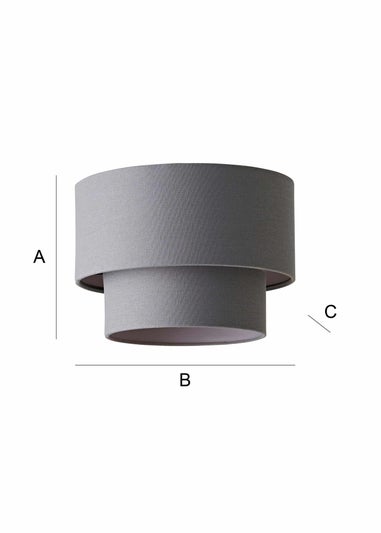 ValueLights Jodie Two Tier Grey Linen Easy Fit Lampshade