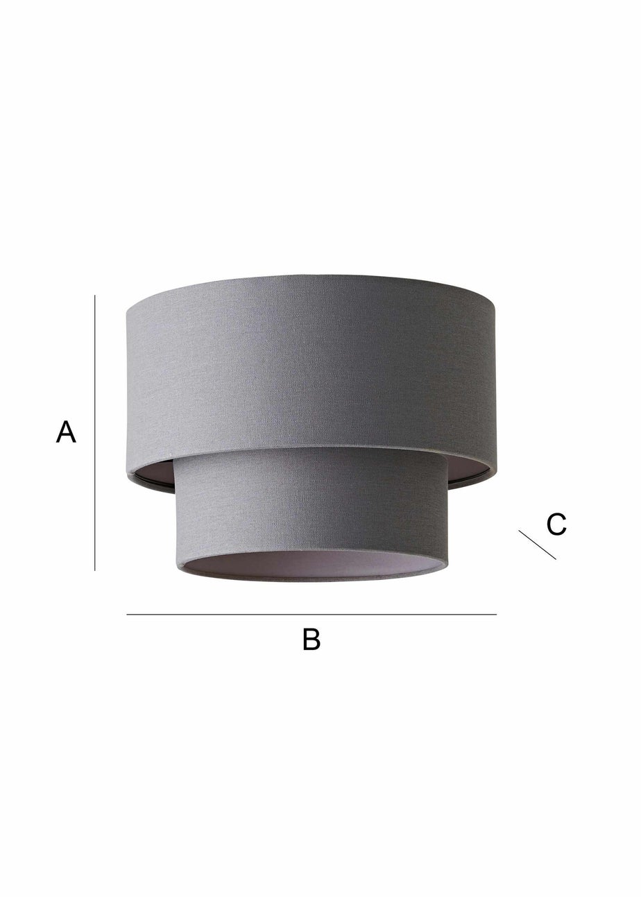 ValueLights Jodie Two Tier Grey Linen Easy Fit Lampshade
