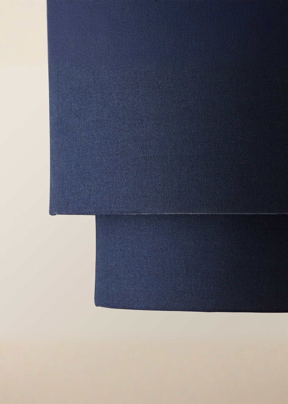 ValueLights Jodie Two Tier Navy Linen Easy Fit Lampshade