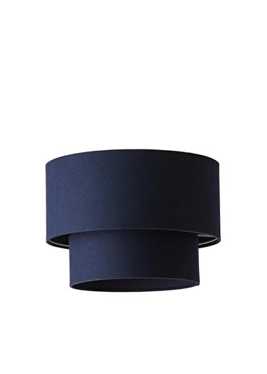 ValueLights Jodie Two Tier Navy Linen Easy Fit Lampshade