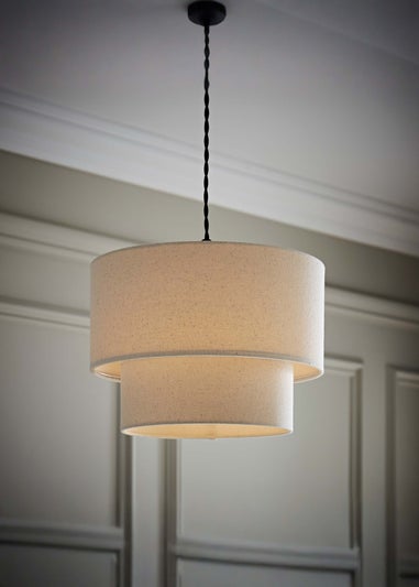 ValueLights Jodie Two Tier Natural Linen Easy Fit Lampshade