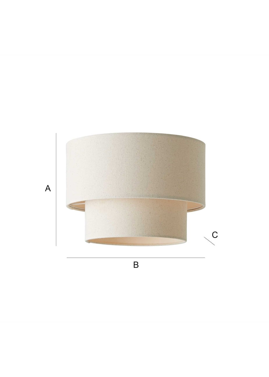 ValueLights Jodie Two Tier Natural Linen Easy Fit Lampshade
