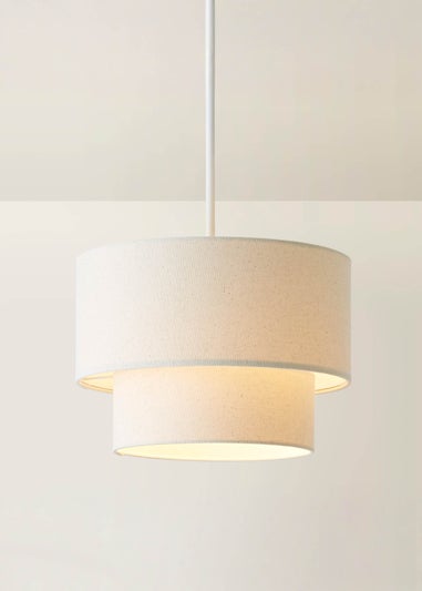 ValueLights Jodie Two Tier Natural Linen Easy Fit Lampshade
