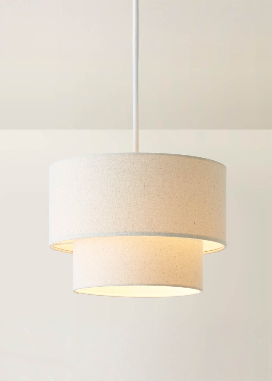 ValueLights Jodie Two Tier Natural Linen Easy Fit Lampshade