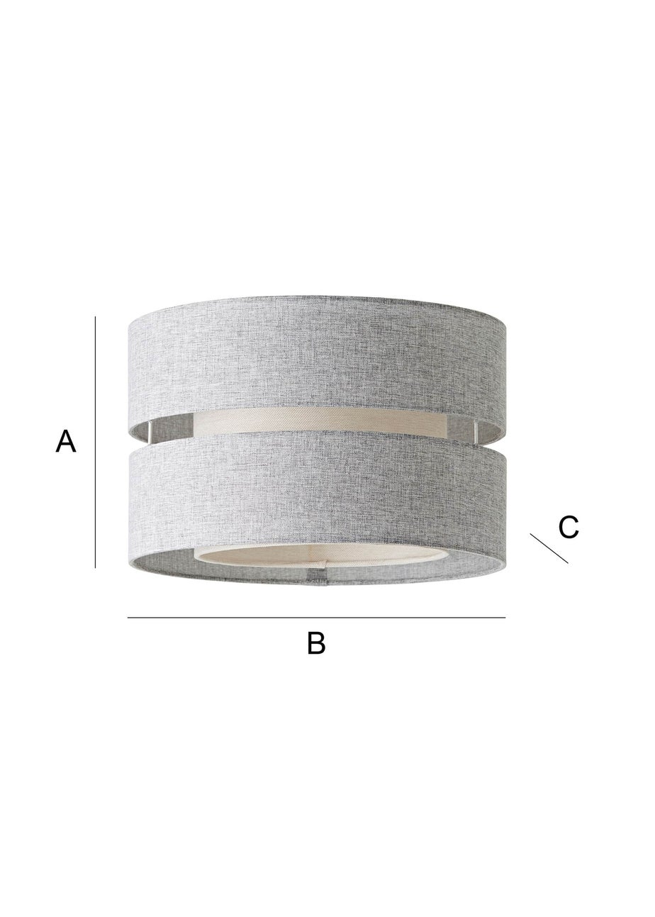 ValueLights Sophia Grey Linen Easy Fit Lampshade