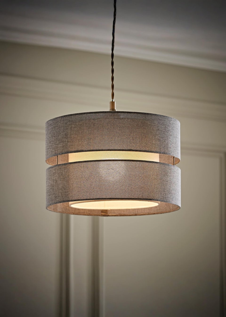 ValueLights Sophia Grey Linen Easy Fit Lampshade