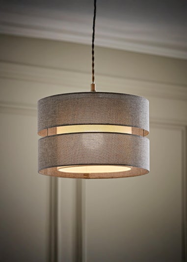 ValueLights Sophia Grey Linen Easy Fit Lampshade