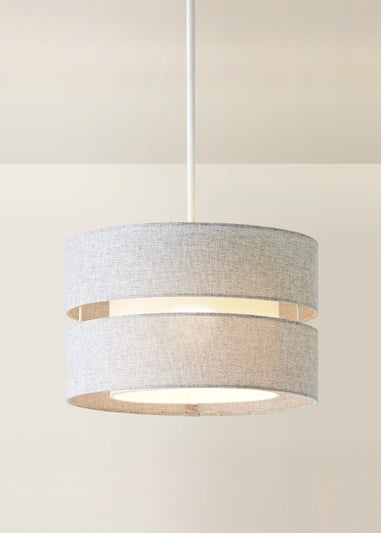 ValueLights Sophia Grey Linen Easy Fit Lampshade