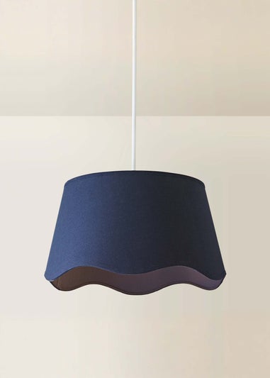 ValueLights Mabel Large Scalloped Navy Easy Fit Lampshade