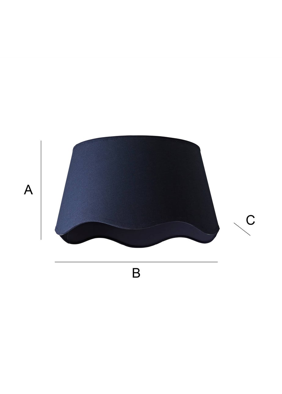 ValueLights Mabel Large Scalloped Navy Easy Fit Lampshade