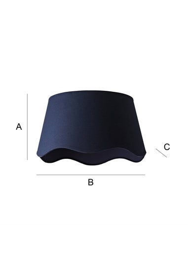 ValueLights Mabel Large Scalloped Navy Easy Fit Lampshade