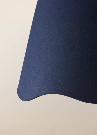 ValueLights Mabel Large Scalloped Navy Easy Fit Lampshade