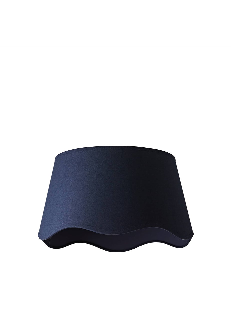 ValueLights Mabel Large Scalloped Navy Easy Fit Lampshade