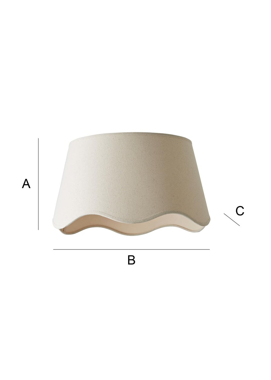 ValueLights Mabel Large Scalloped Natural Easy Fit Lampshade