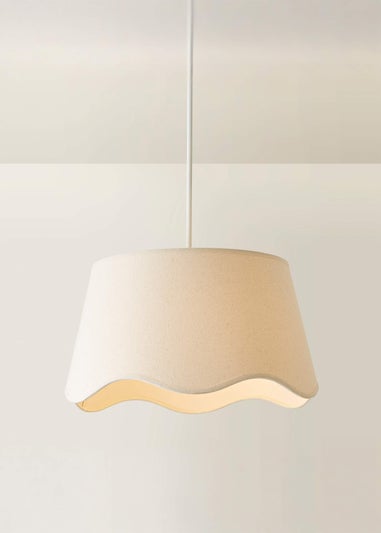 ValueLights Mabel Large Scalloped Natural Easy Fit Lampshade