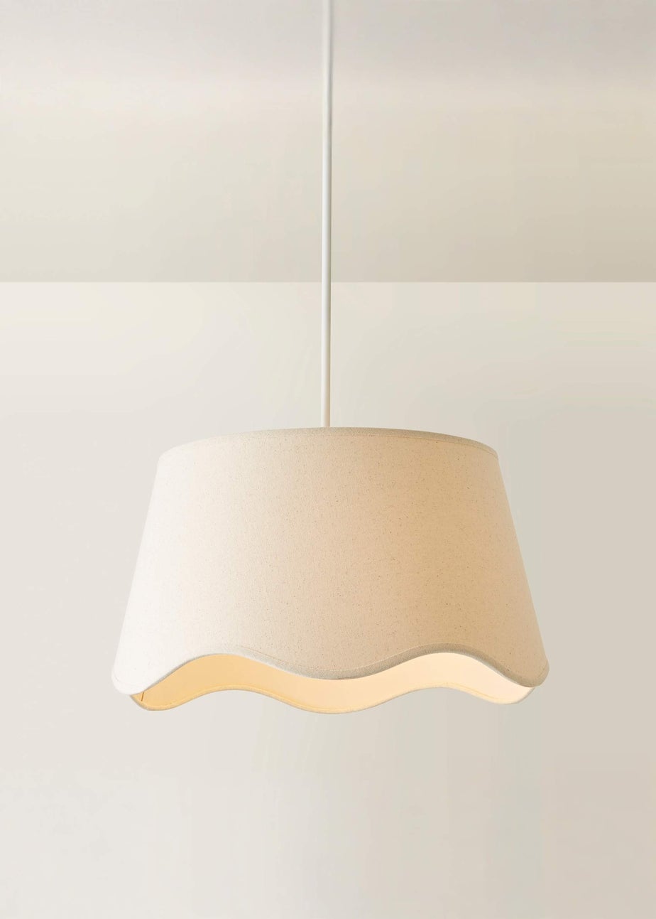 ValueLights Mabel Large Scalloped Natural Easy Fit Lampshade