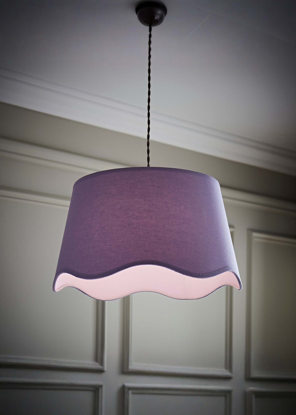 ValueLights Mabel Large Scalloped Lilac Easy Fit Lampshade