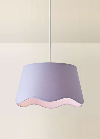 ValueLights Mabel Large Scalloped Lilac Easy Fit Lampshade