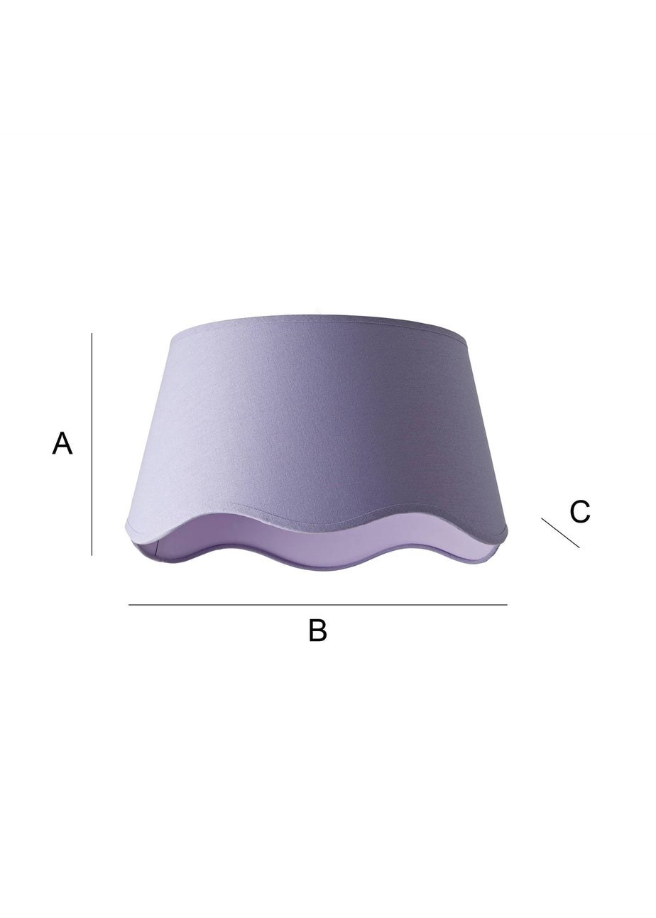 ValueLights Mabel Large Scalloped Lilac Easy Fit Lampshade
