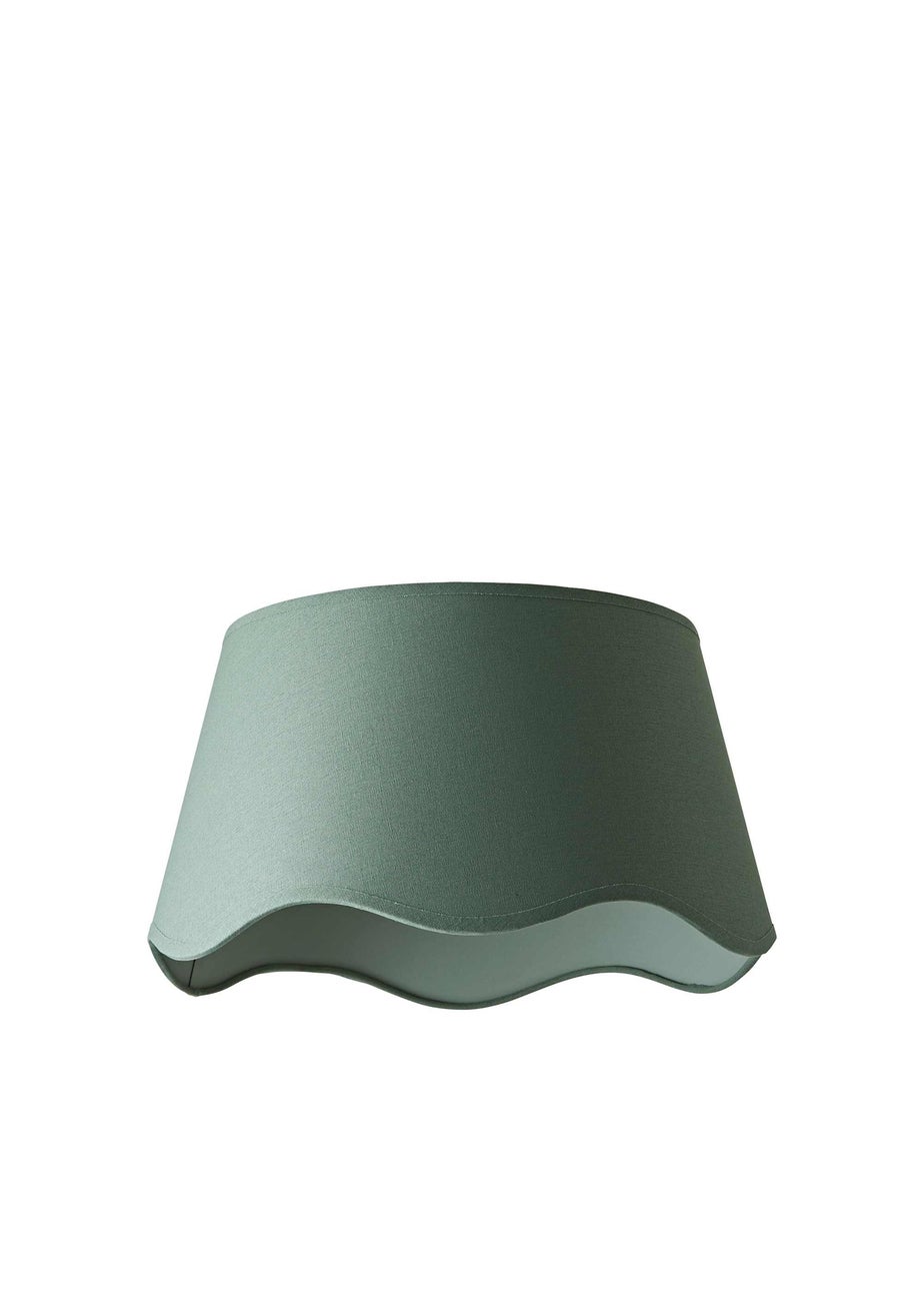 ValueLights Mabel Large Scalloped Sage Green Easy Fit Lampshade