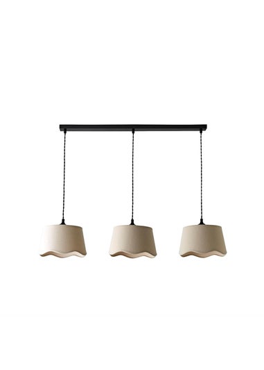 ValueLights Mabel 3 Drop Bar Ceiling Light with Scalloped Lampshades