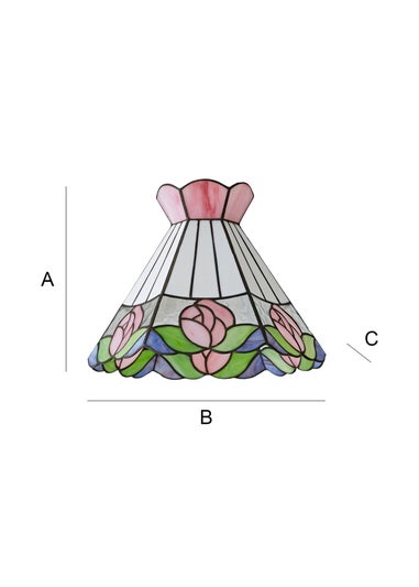 ValueLights Evelyn Tiffany Rose Glass Easy Fit Lampshade