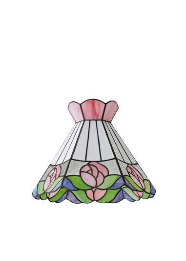 ValueLights Evelyn Tiffany Rose Glass Easy Fit Lampshade