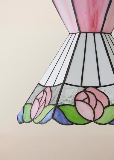 ValueLights Evelyn Tiffany Rose Glass Easy Fit Lampshade