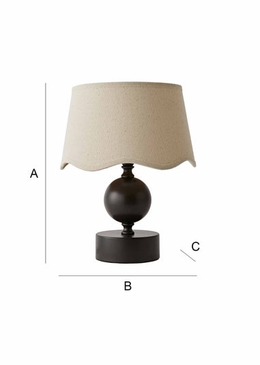 ValueLights Anthony Candlestick Table Lamp with Scallop Trim Lampshade