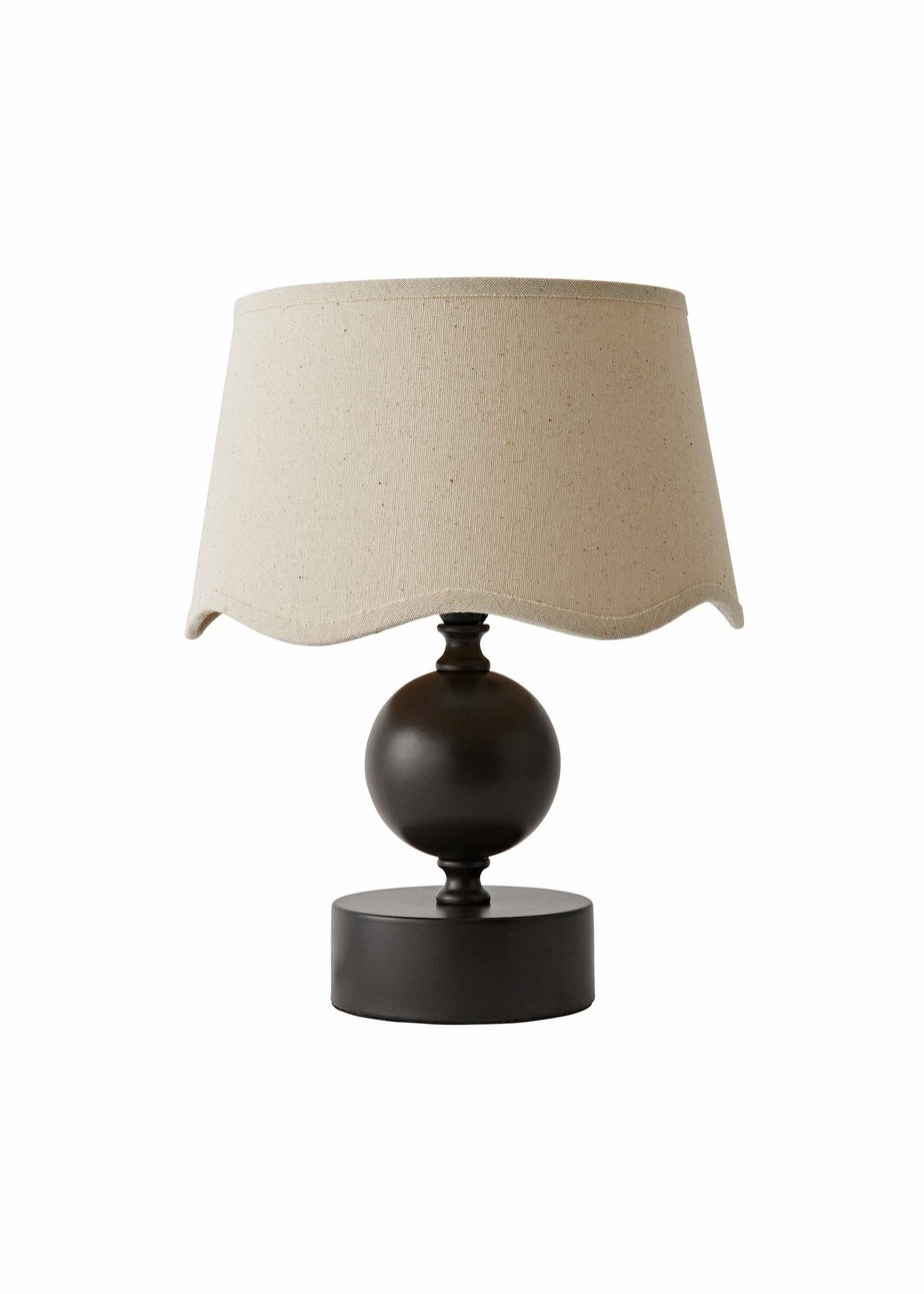 ValueLights Anthony Candlestick Table Lamp with Scallop Trim Lampshade