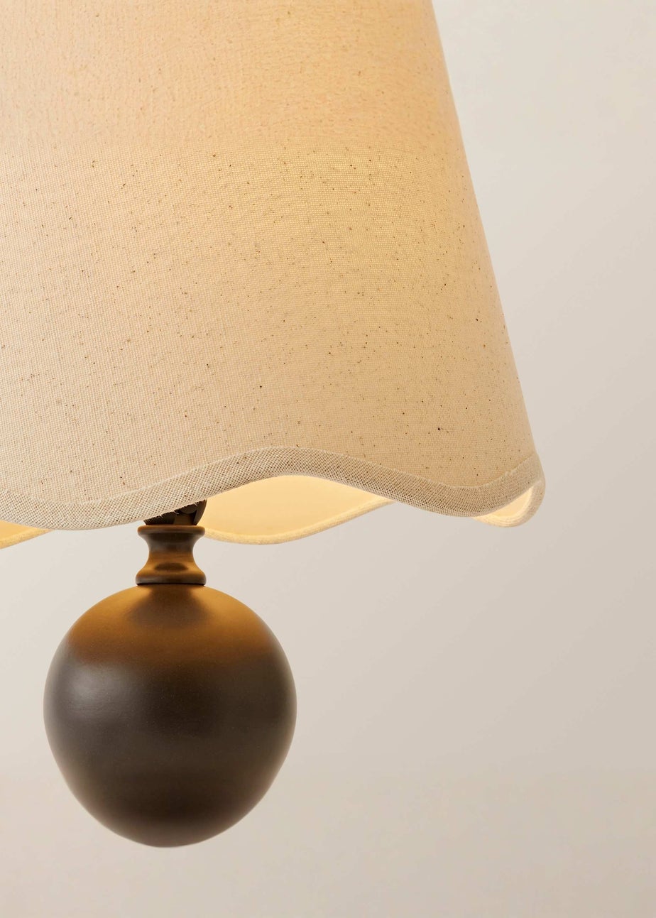 ValueLights Anthony Candlestick Table Lamp with Scallop Trim Lampshade