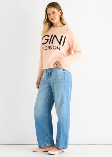 Gini London Pink Gini Logo Cozy knit jumper
