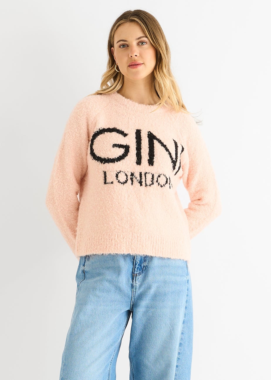 Gini London Pink Gini Logo Cozy knit jumper