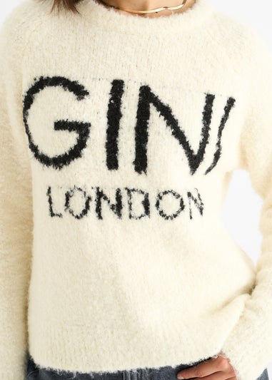 Gini London Beige Gini Logo Cozy knit jumper
