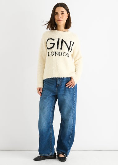 Gini London Beige Gini Logo Cozy knit jumper