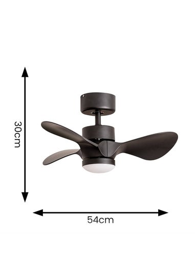 ValueLights 24 Inch Black Ceiling Fan with Remote Control Integrated LED