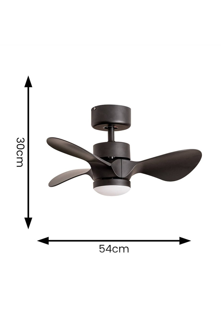 ValueLights 24 Inch Black Ceiling Fan with Remote Control Integrated LED